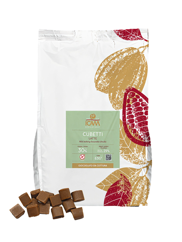 Молочный термостабильный кондитерский шоколад кусочками ICAM