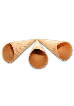 Крученый сахарный вафельный рожок с естественным краем 185 мм