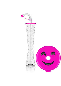 Фигурный стакан пластиковый с трубочкой Смайл 350 мл