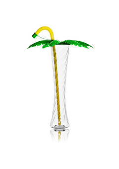 Фигурный стакан пластиковый с трубочкой ПАЛЬМА