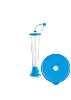 Фигурный стакан пластиковый с трубочкой ПЛОСКАЯ ЦВЕТНАЯ КРЫШКА