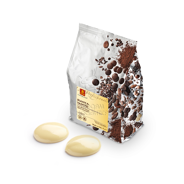 Белый шоколад в каллетах Vanini 35 % фасовка 1 кг