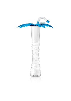 Фигурный стакан пластиковый с трубочкой Пальма 500 мл