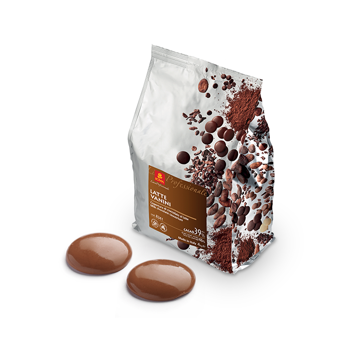 Молочный шоколад в каллетах Vanini 39 % фасовка 1 кг